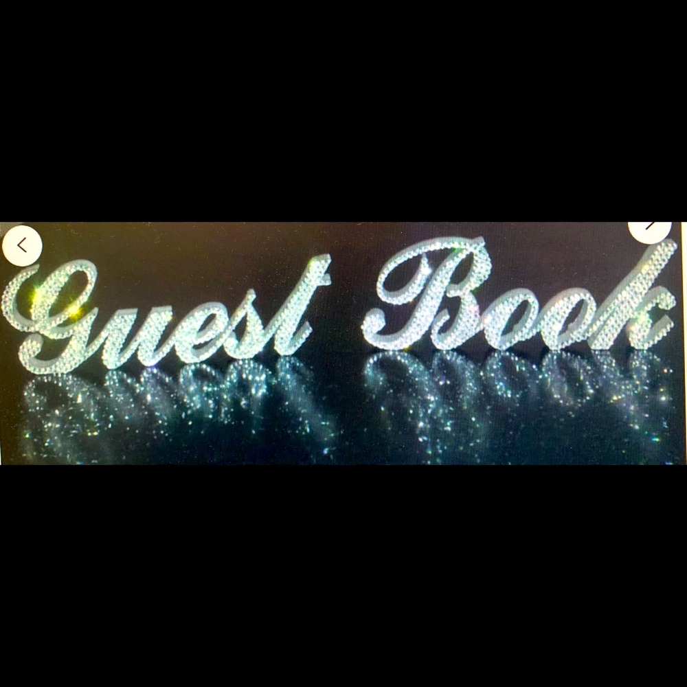 Swarovski Crystal “GUEST BOOK ” Sign -Wedding - Rhinestone